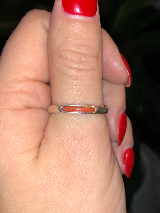 Sterling Coral Stacker Ring