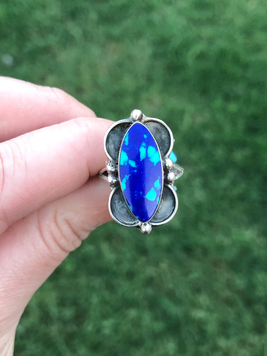 Vintage Sterling Silver Blue Lapis Ring