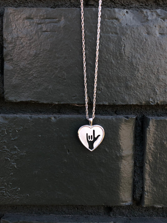 Sterling “I love you” Heart Pendant