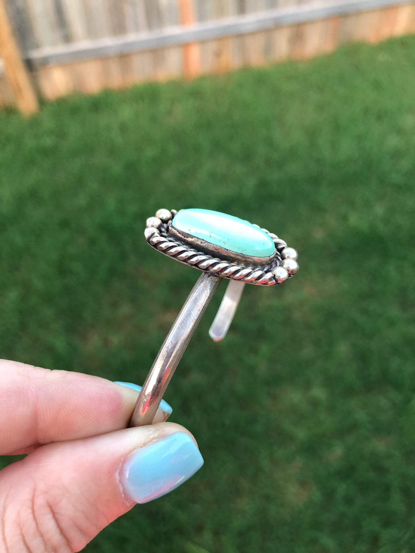 Vintage Sterling Silver Turquoise Cuff Bracelet