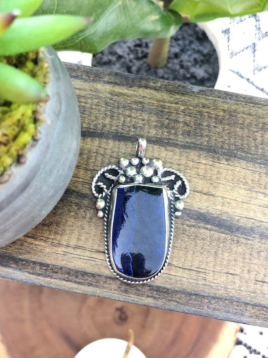 Vintage Sterling Silver Agate Pendant