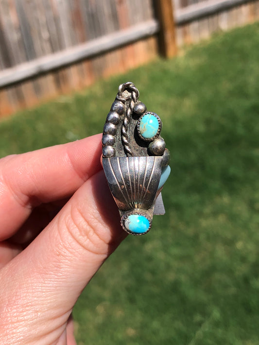 Vintage Handmade Sterling Silver Turquoise Ring