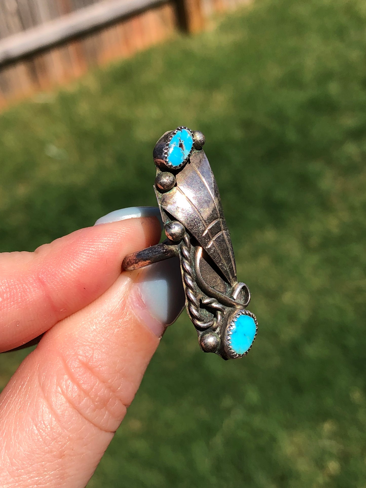 Vintage Sterling Silver Turquoise Ring