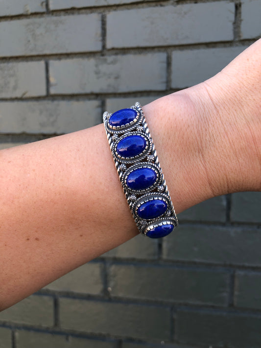 Sterling Blue Lapis Cuff Bracelet