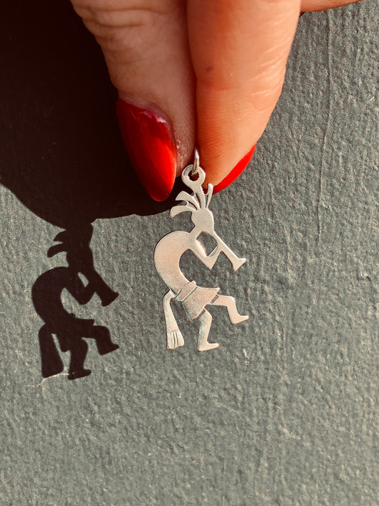 Sterling Kokopelli Charm Pendant