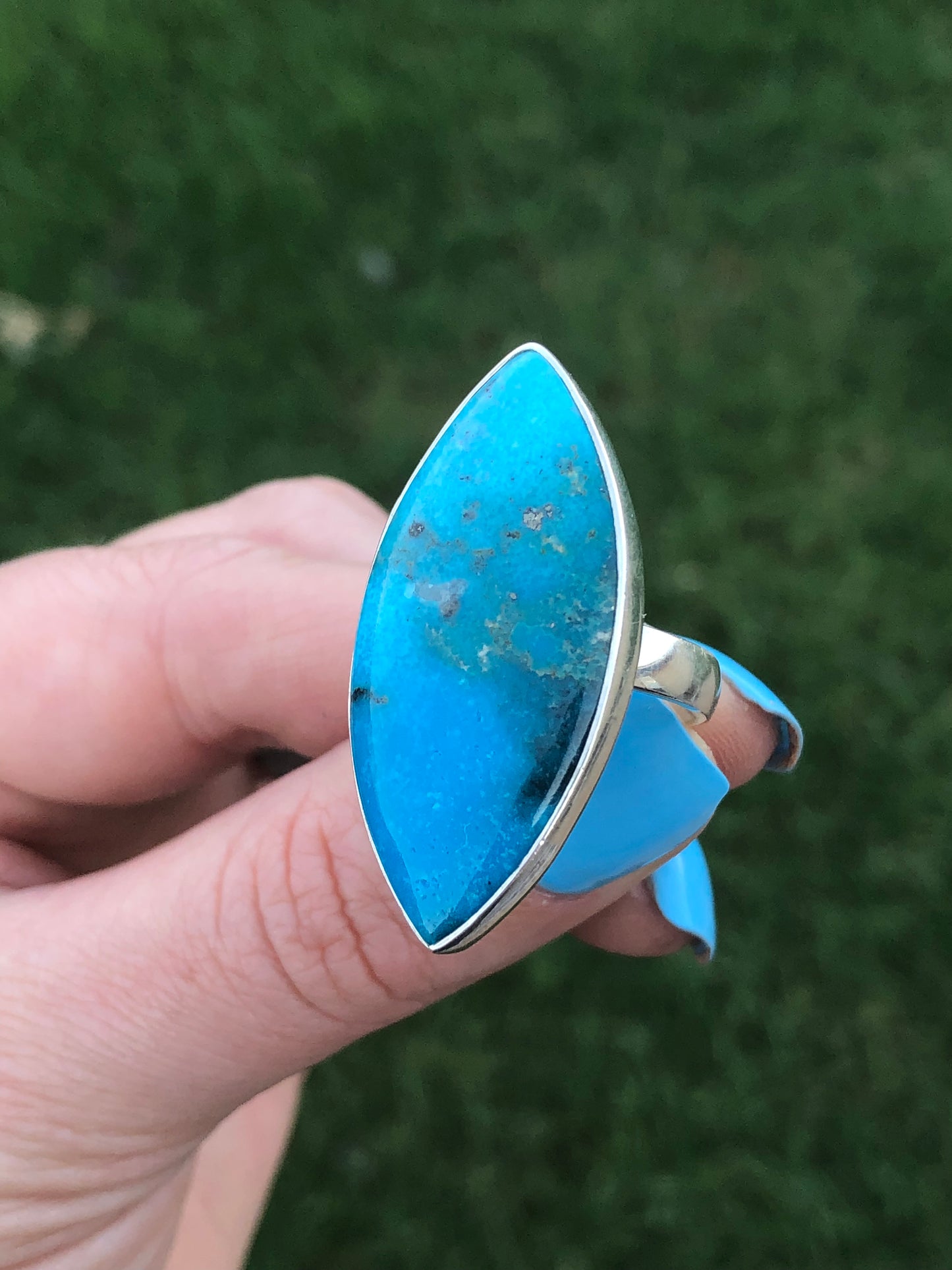 New Sterling Marquise Turquoise Ring