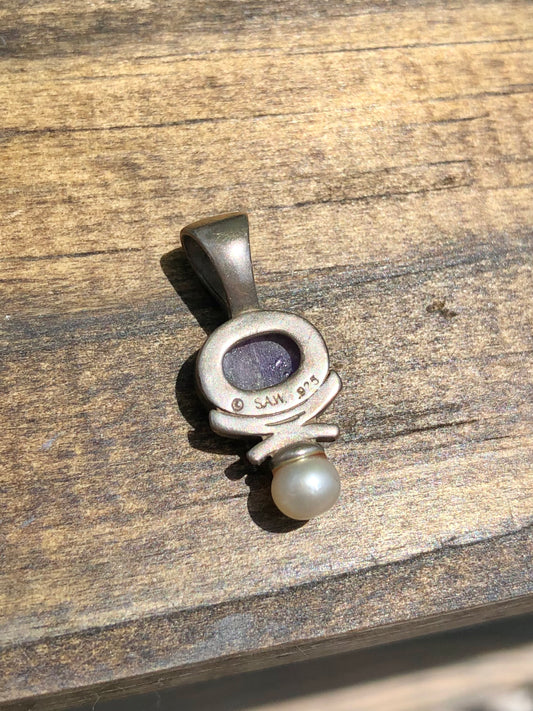 Dainty Amethyst and Pearl Charm