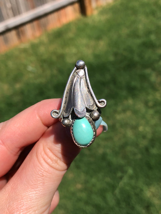 Vintage Sterling Silver Turquoise Ring