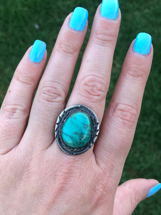 Vintage Sterling Silver Turquoise Ring