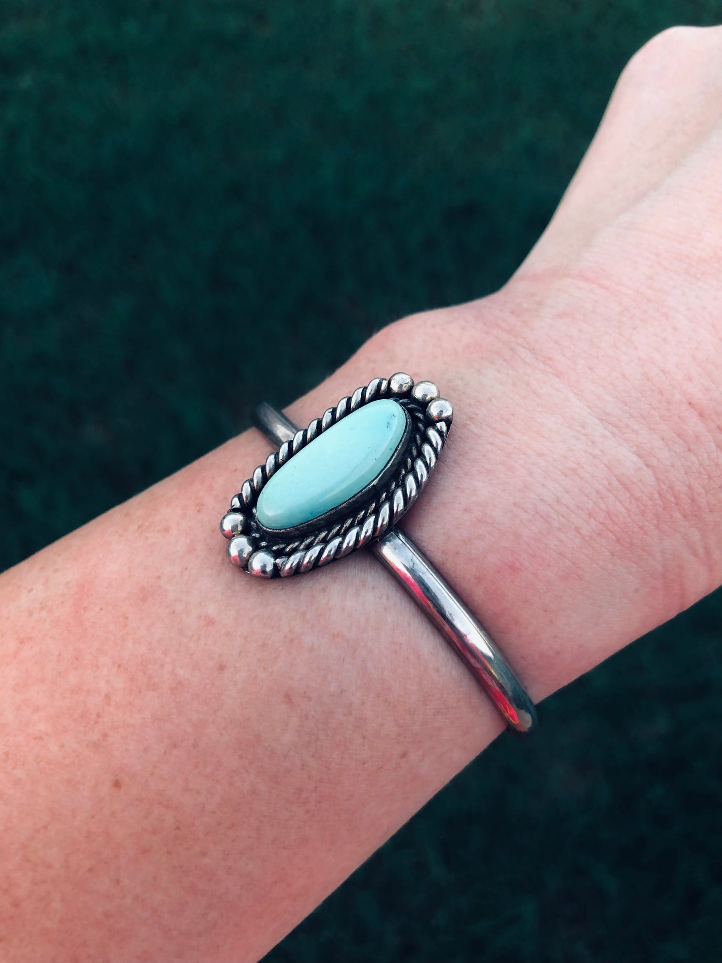 Vintage Sterling Silver Turquoise Cuff Bracelet