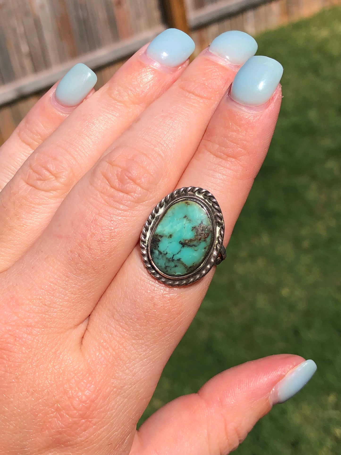 Vintage Sterling Silver Turquoise Ring