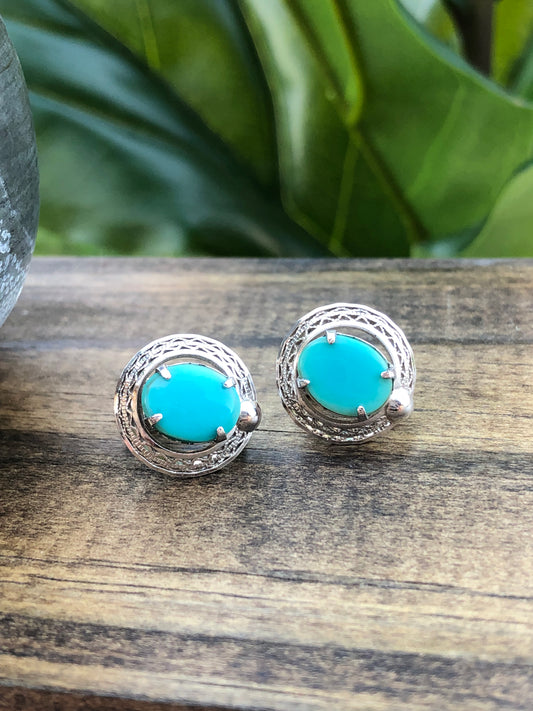 Vintage Sterling Turquoise Earrings