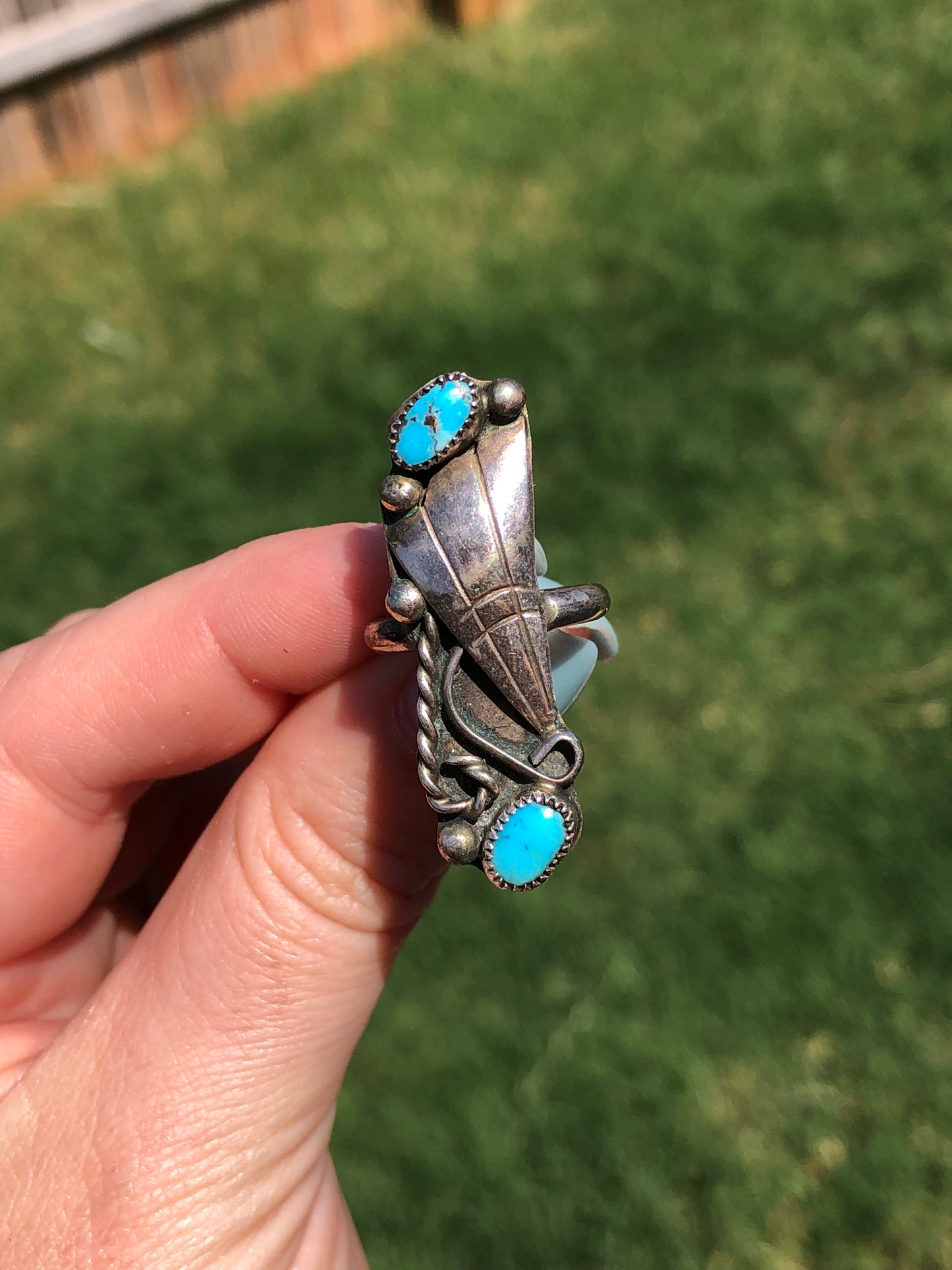 Vintage Sterling Silver Turquoise Ring