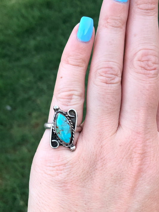 Vintage Sterling Silver Turquoise Ring