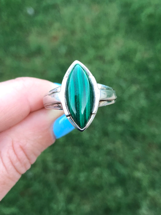 Sterling Silver Malachite Ring