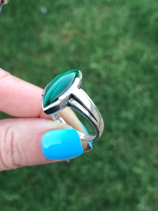 Sterling Silver Malachite Ring