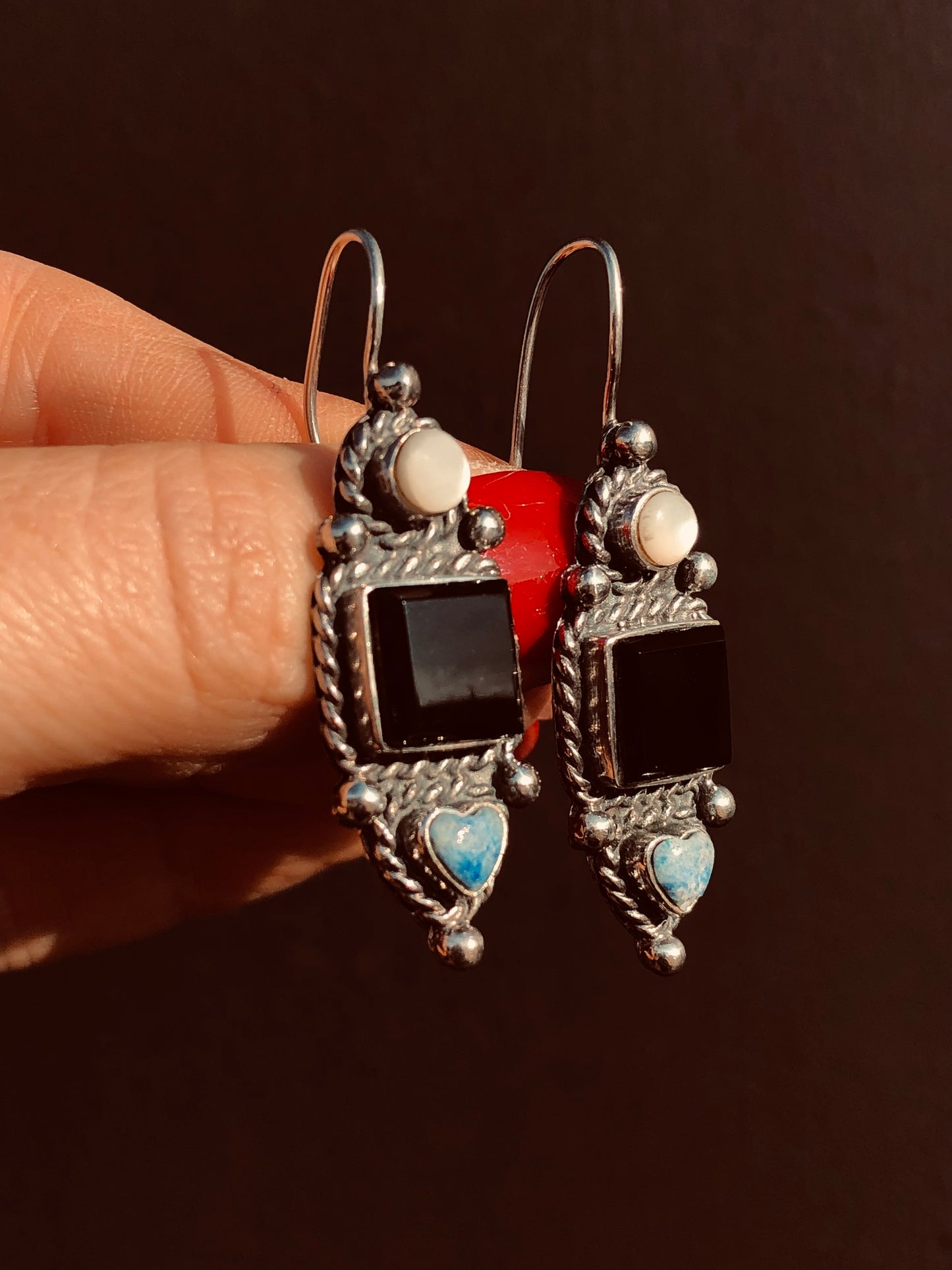 Sterling Black Onyx Earrings