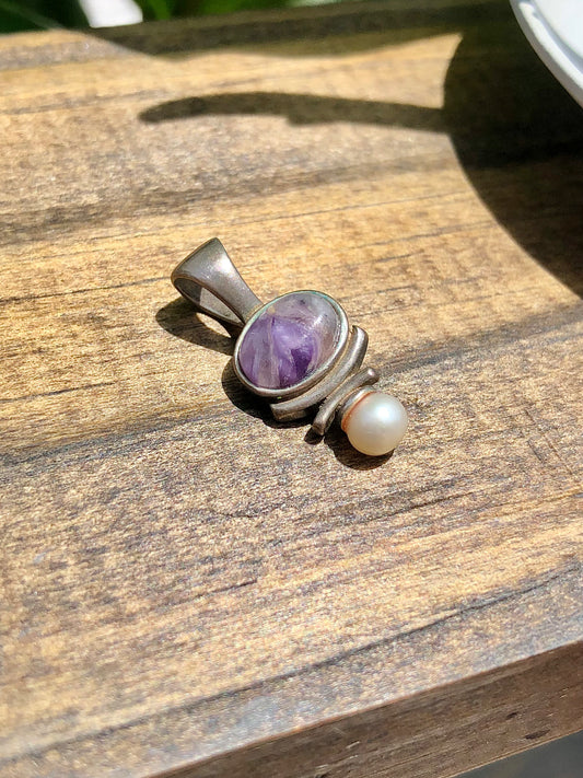 Dainty Amethyst and Pearl Charm