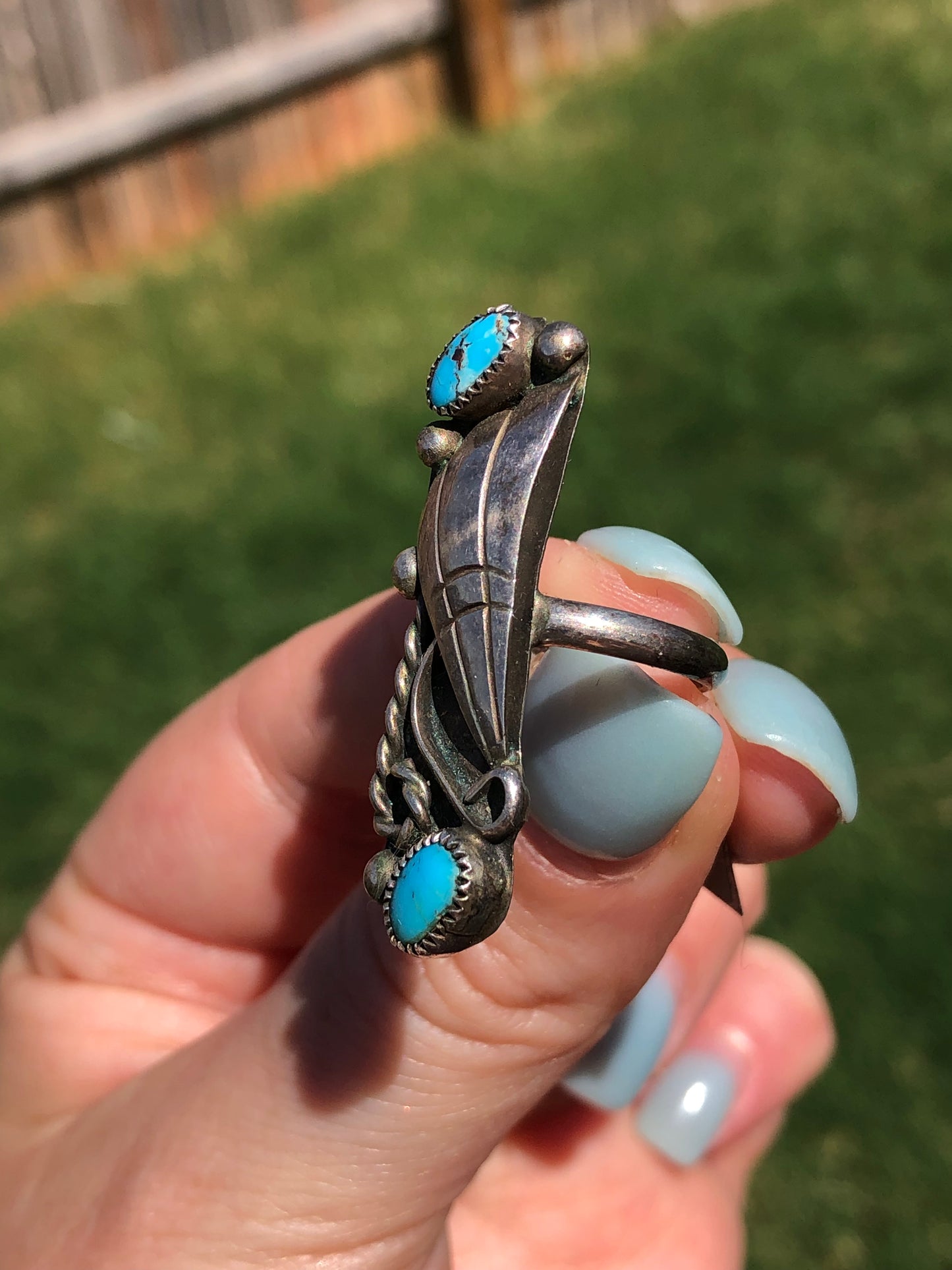 Vintage Sterling Silver Turquoise Ring