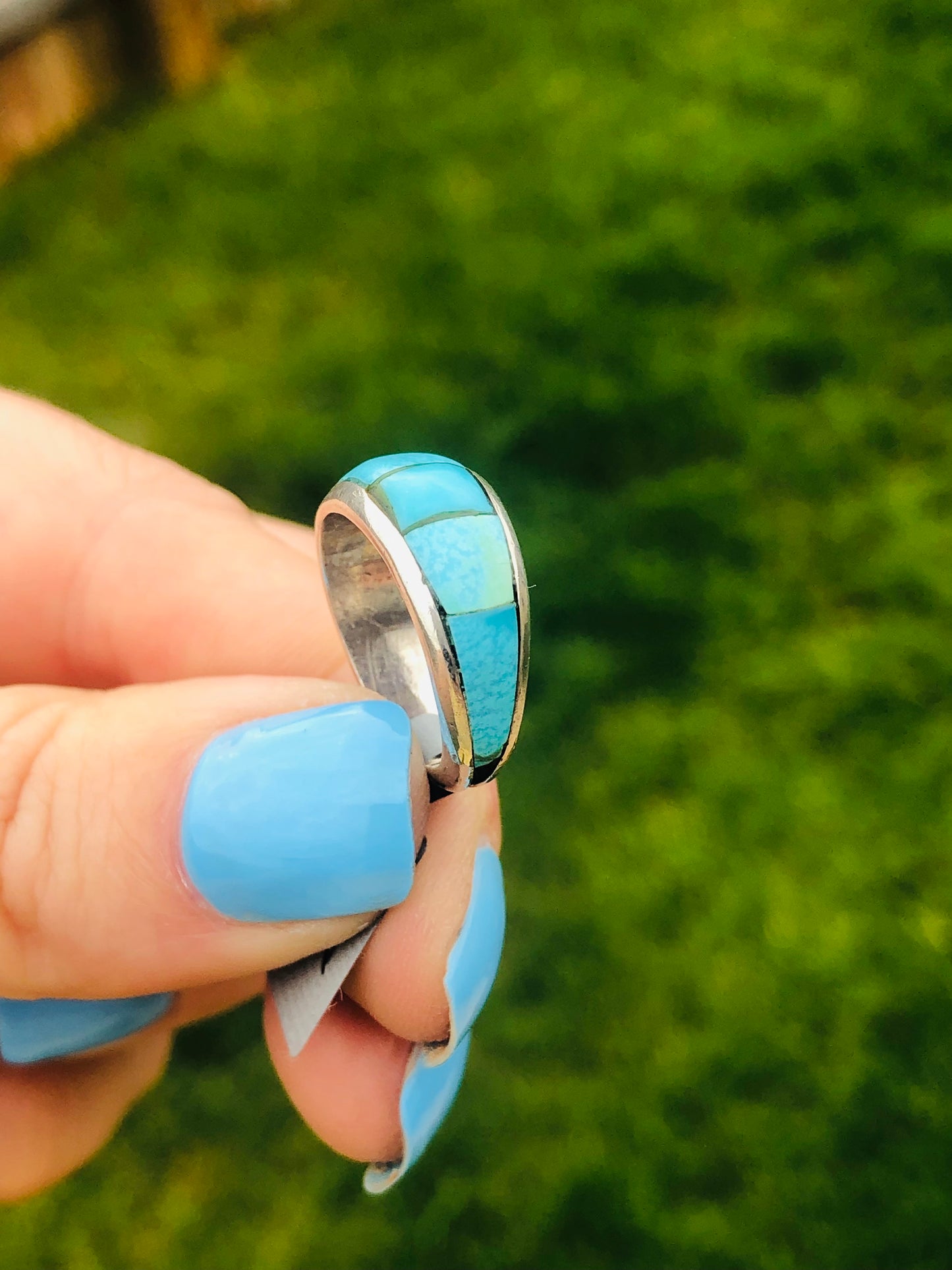 Vintage Sterling Silver Turquoise Signed Ring