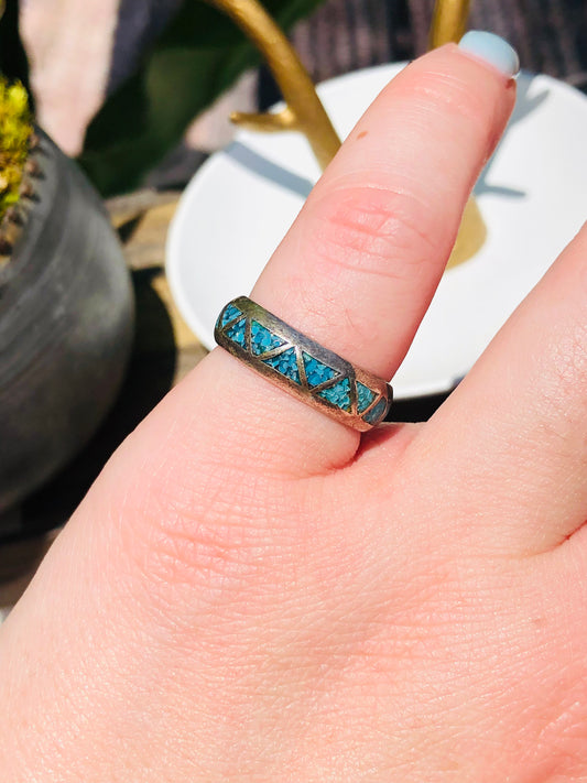 Sterling Turquoise Eternity Ring