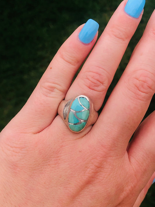 Vintage Sterling Silver Turquoise Ring