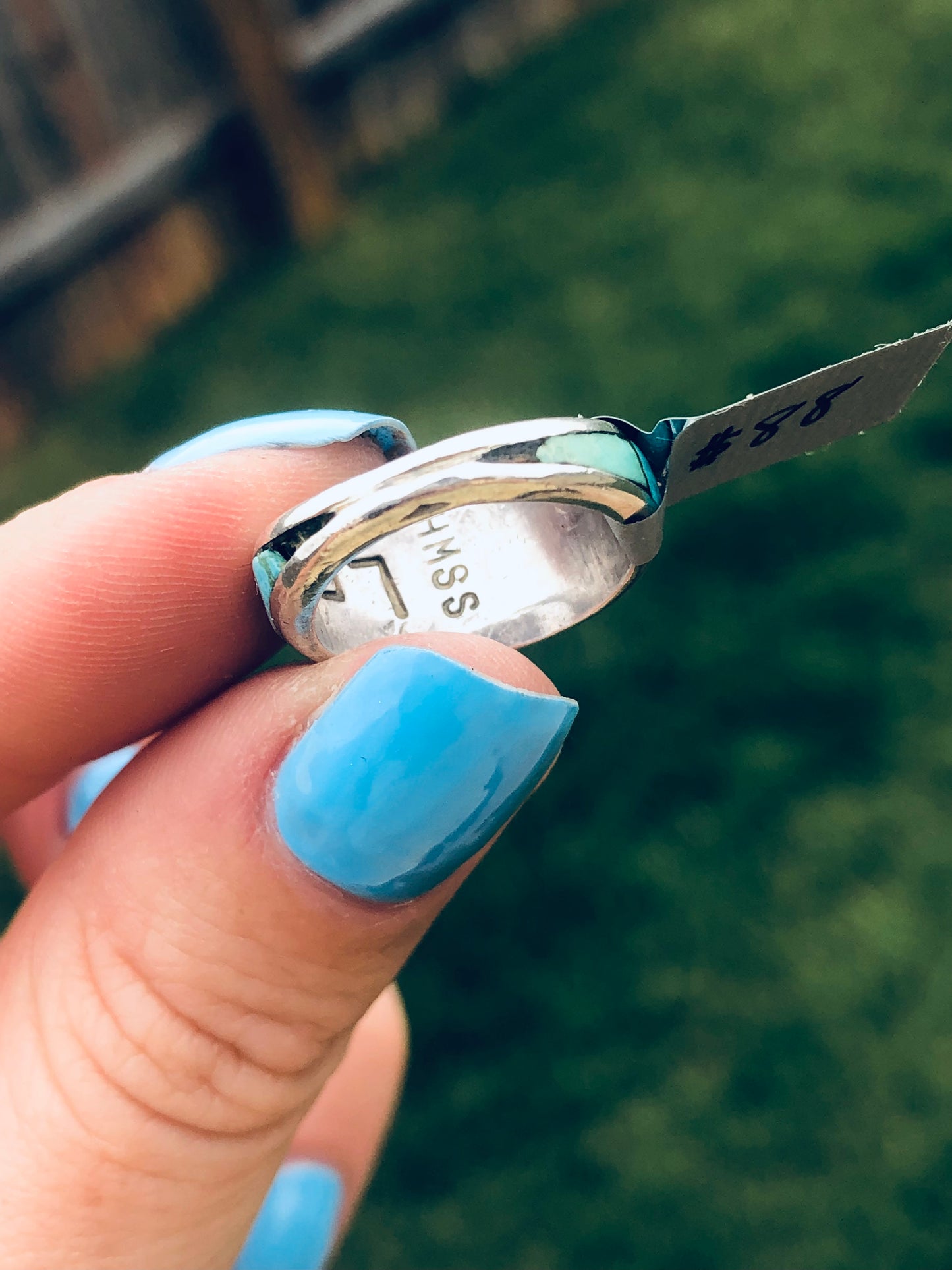 Vintage Sterling Silver Turquoise Signed Ring