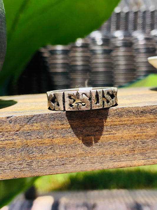 Sterling Jesus Ring