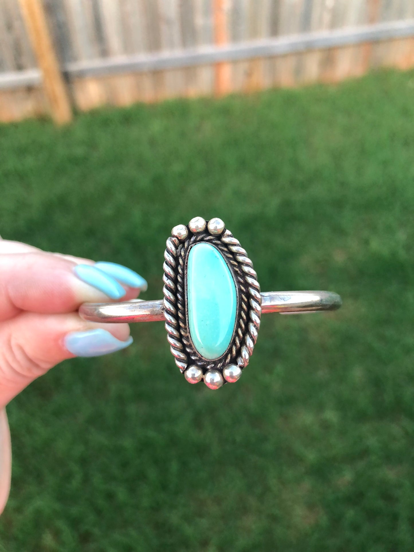 Vintage Sterling Silver Turquoise Cuff Bracelet