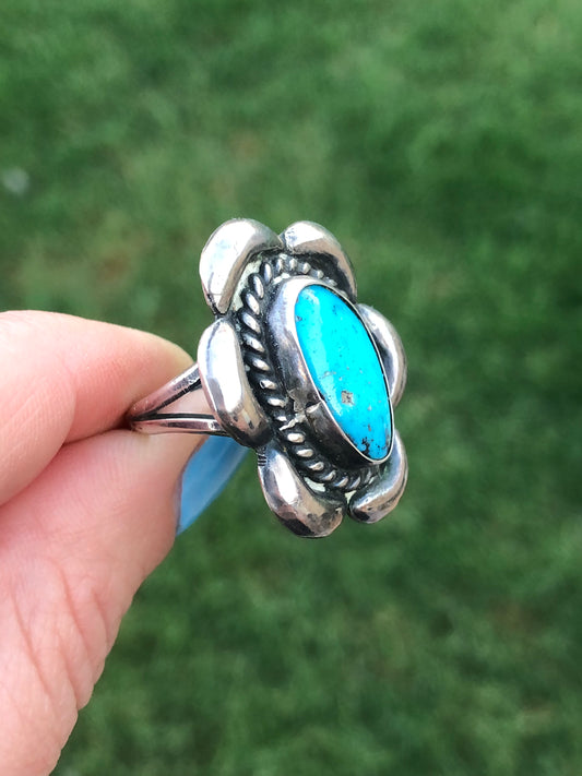 Vintage Sterling Silver Turquoise Ring