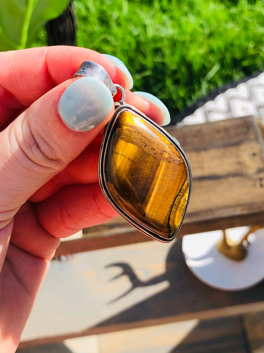 Sterling Tigers Eye Pendant