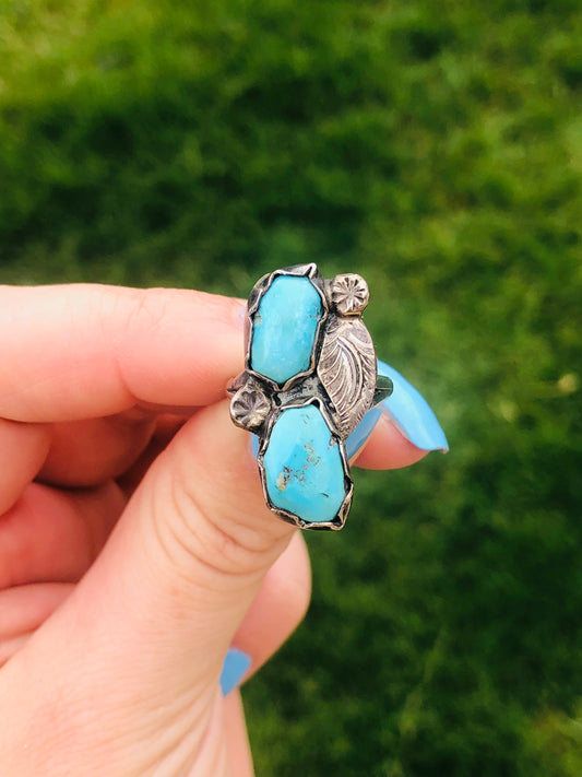 Old Pawn Sterling Silver Turquoise Ring