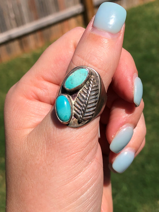 Vintage Sterling Silver Turquoise Ring