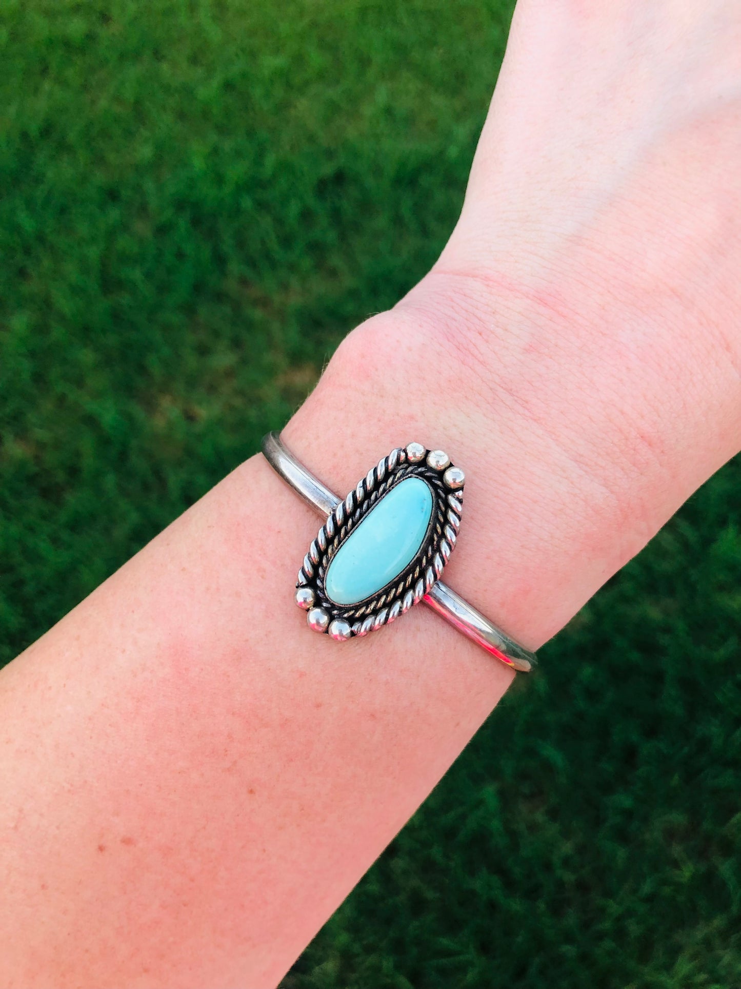 Vintage Sterling Silver Turquoise Cuff Bracelet