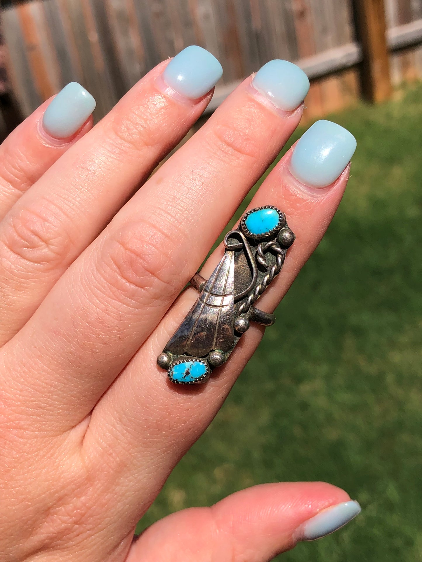 Vintage Sterling Silver Turquoise Ring