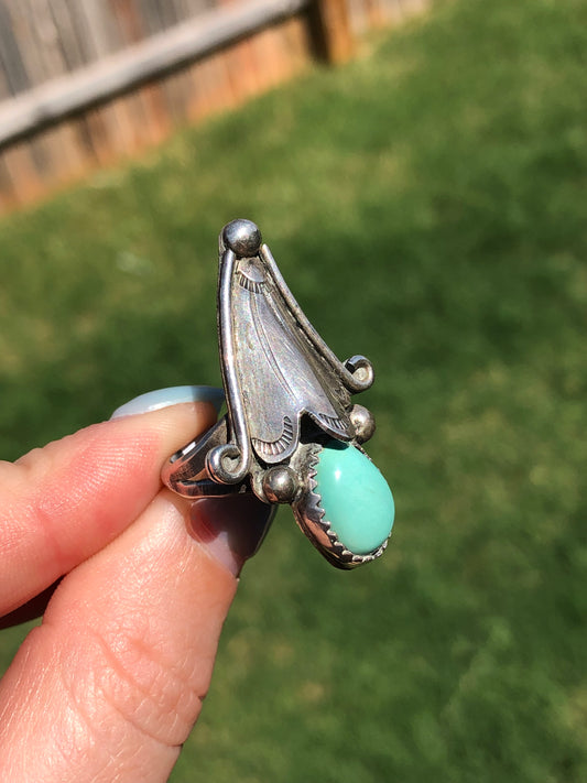 Vintage Sterling Silver Turquoise Ring