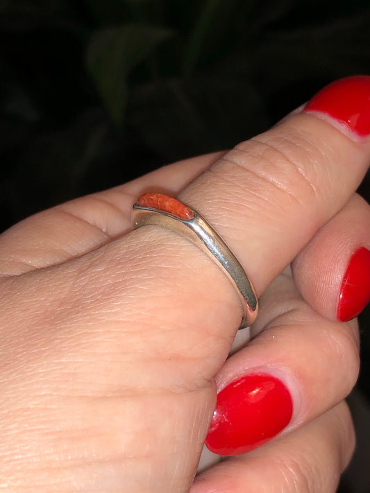 Sterling Coral Stacker Ring