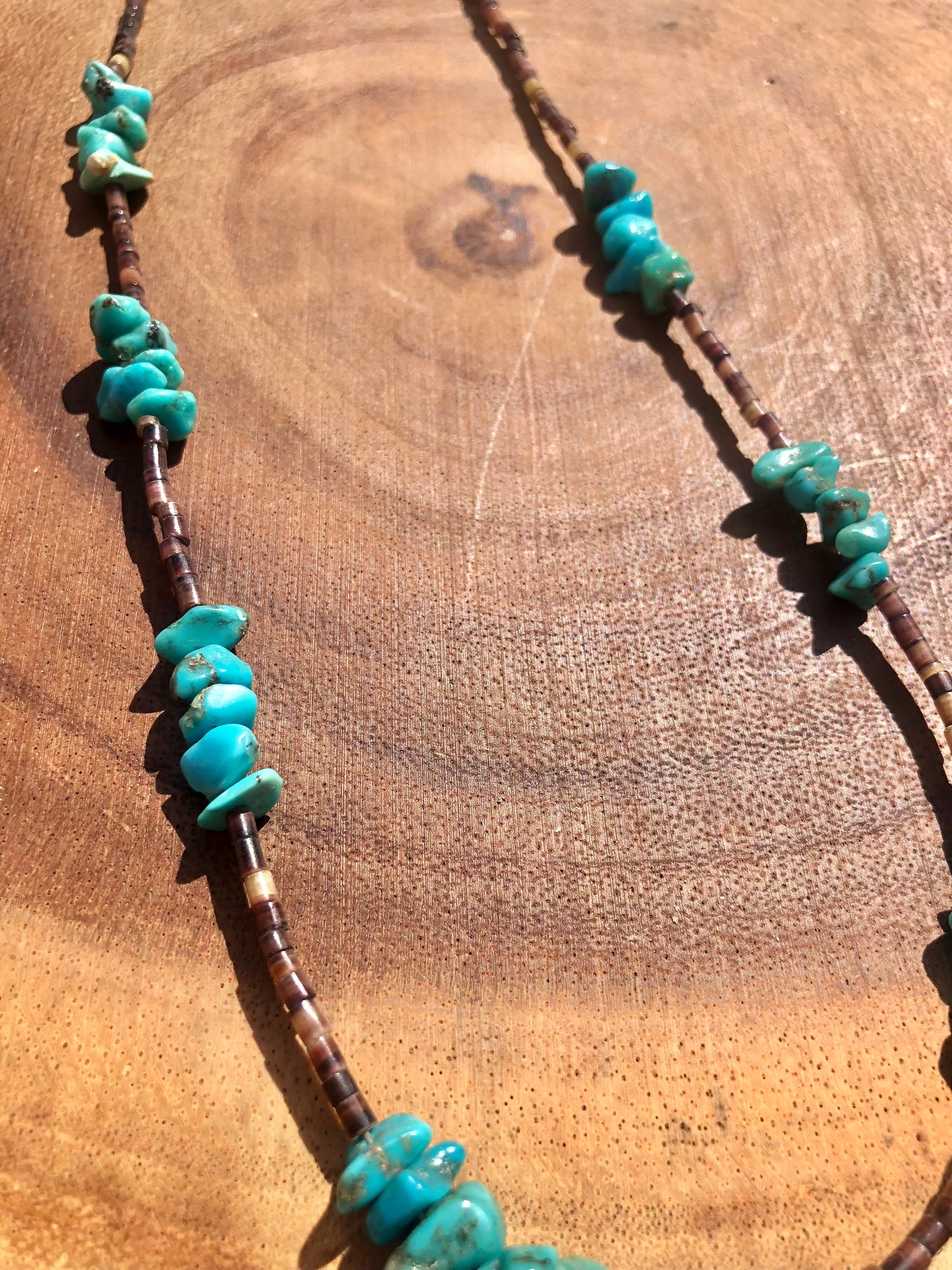 Silver Turquoise + Heishi Necklace