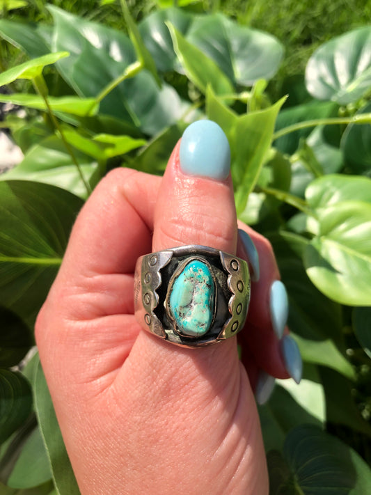 Sterling Turquoise Mens Ring