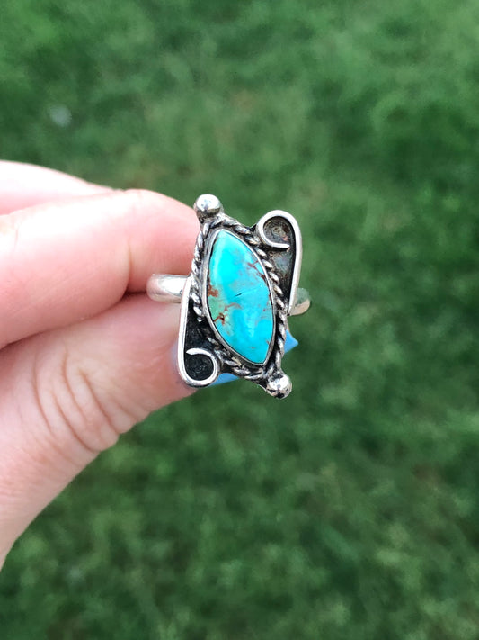 Vintage Sterling Silver Turquoise Ring