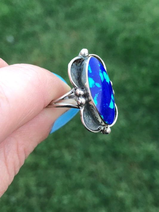 Vintage Sterling Silver Blue Lapis Ring