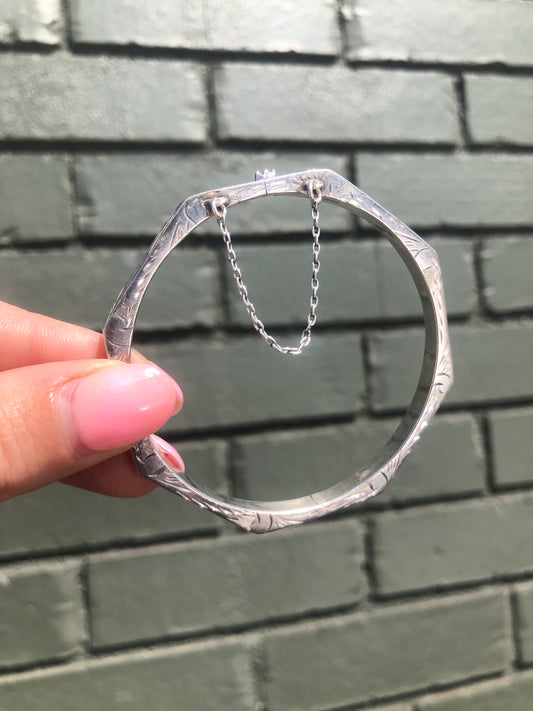 Sterling Octagonal Sterling Bangle Bracelet