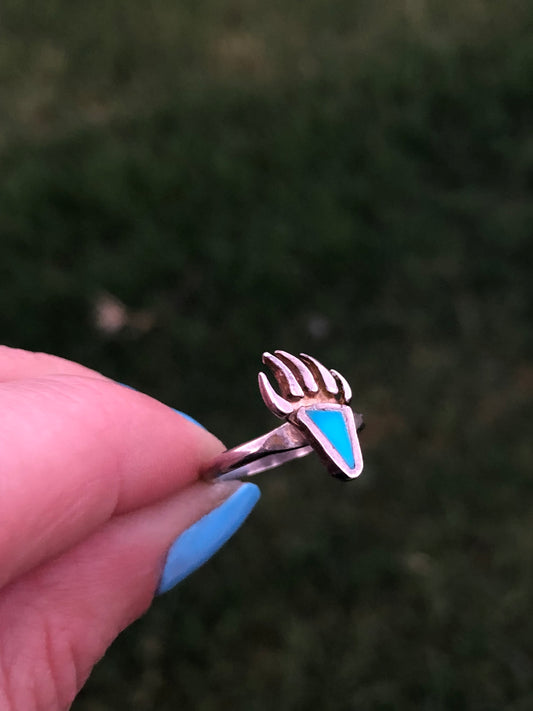 Bear Claw Turquoise Sterling Ring