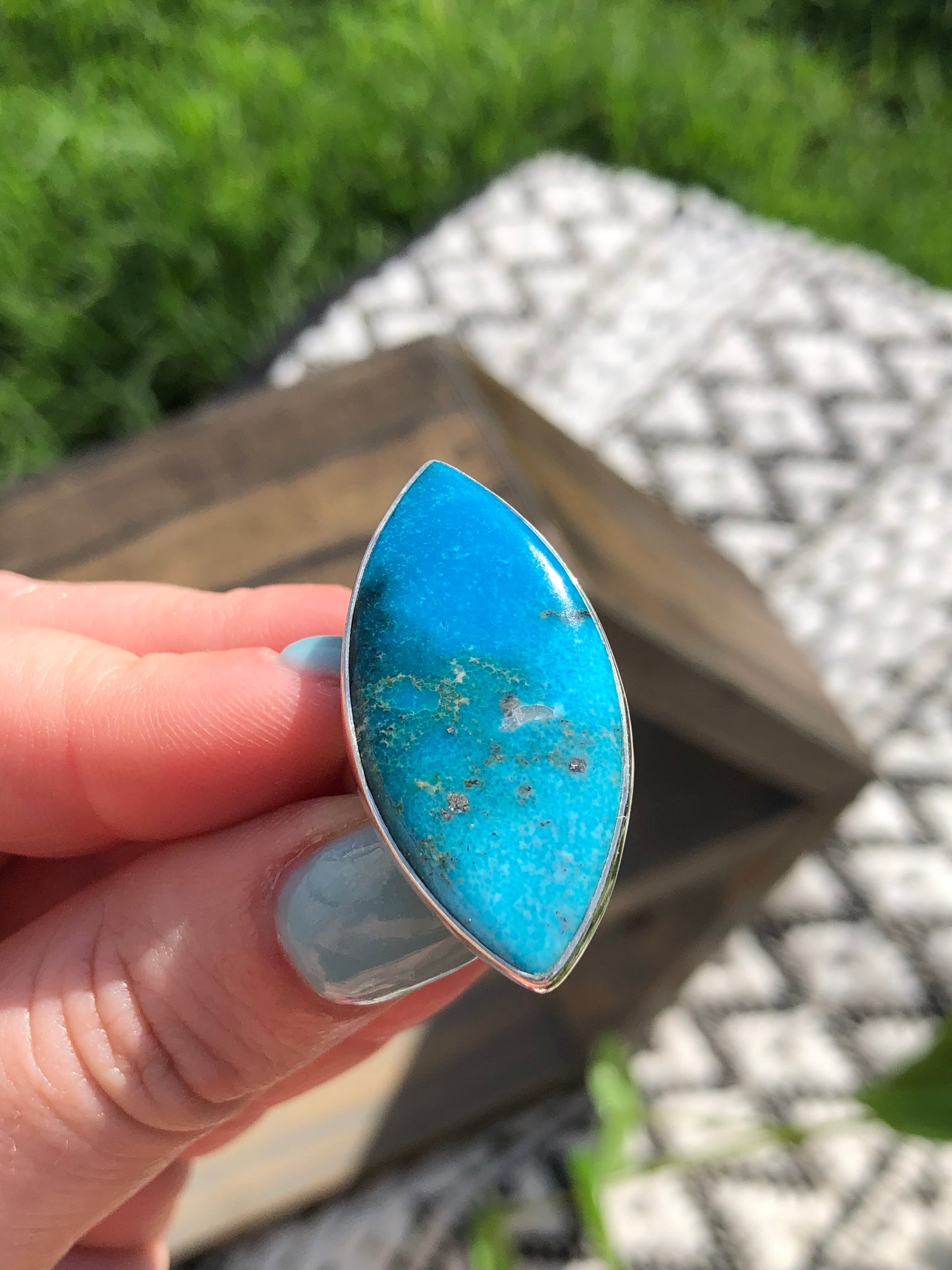 New Sterling Marquise Turquoise Ring