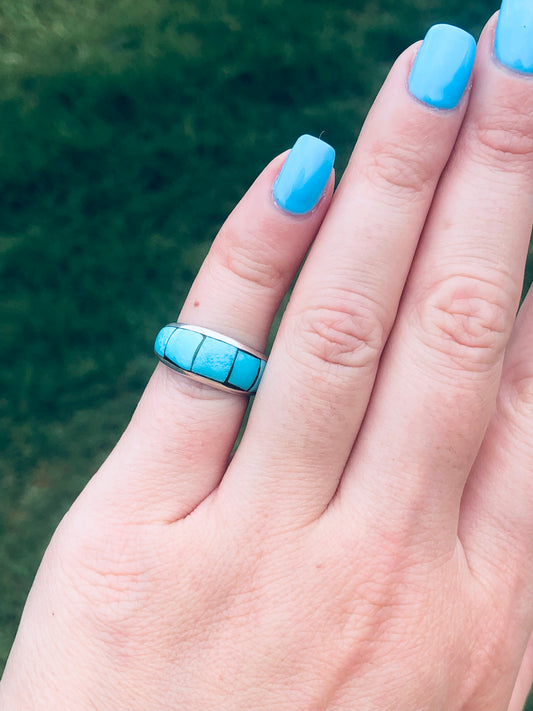 Vintage Sterling Silver Turquoise Signed Ring