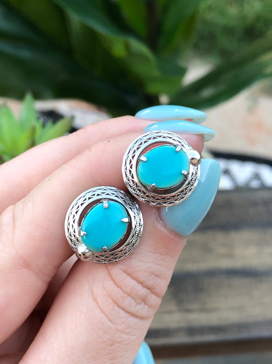 Vintage Sterling Turquoise Earrings